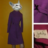 Purple 60's mod dress with brass details
