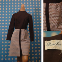 1960's brown/white mod dress