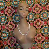 White Plastic Bead Necklace Medium Length