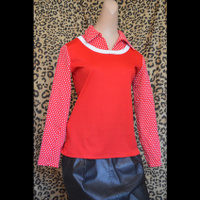 Red cotton shirt with collar