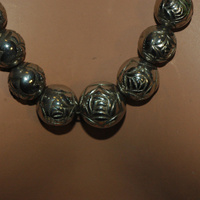 Necklace With Silver Rose Shaped Beads 