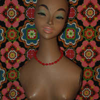 Red Choker With Irregular Beads