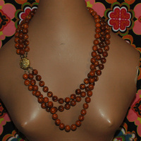 Gorgeous Three Strand Necklace with  Beautiful Clasp