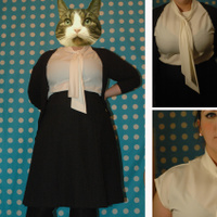 Black and white secretary dress with ascot tie **SOLD!**
