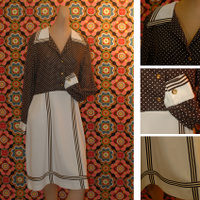 1960's brown/white sailor dress