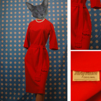 1950's red dress with matching sash