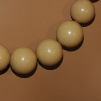 Beige Almost Wooden Looking Plastic Bead Necklace